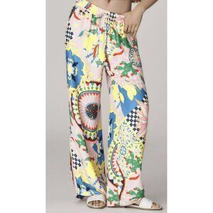 Anthropologie Maeve Straight-Leg Pull-On Silky Printed Relaxed Pants New